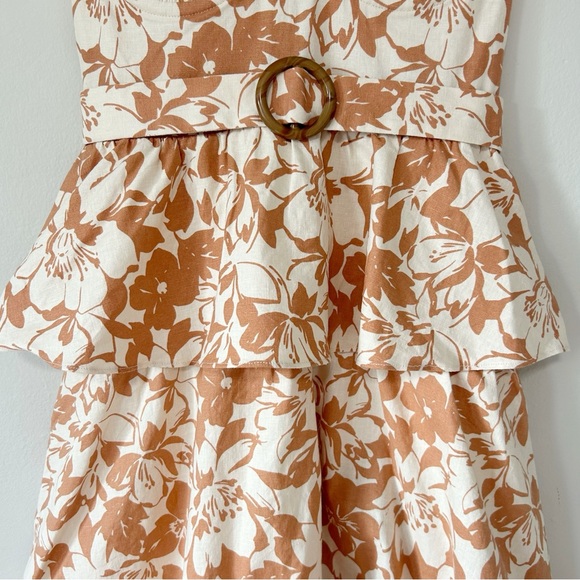NWT Lovers & Friends Corey Maxi Dress in Caramel Brown Floral Tiered Summer Maxi - Picture 4 of 13
